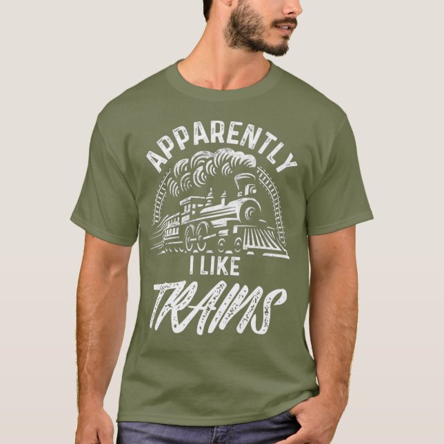 T-shirt Funny Steam Train Lover Toxits For Men Model (Devant)