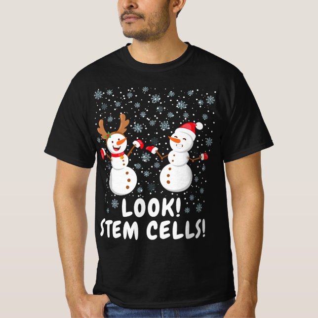 T-shirt Funny Stem Cell Snowman Christmas Science Gift  (Devant)