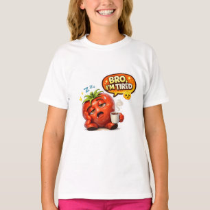 T-shirt Funny Strawberry "Bro I'm Tired" Graphic Tee