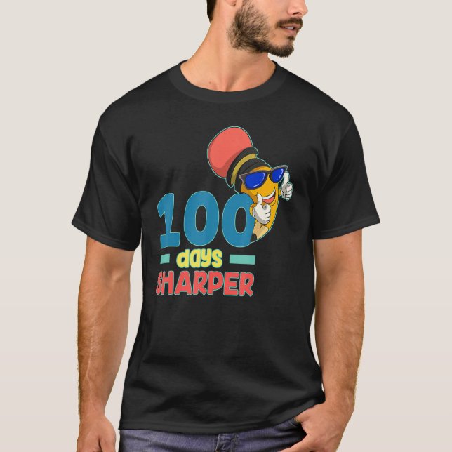 T-shirt Funny Student Kids 100th Day Gift Happy 100 Days O (Devant)