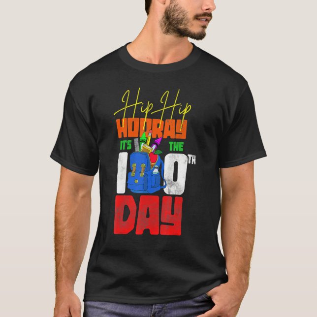 T-shirt Funny Student Kids Gift 100th Day Happy 100 Days O (Devant)