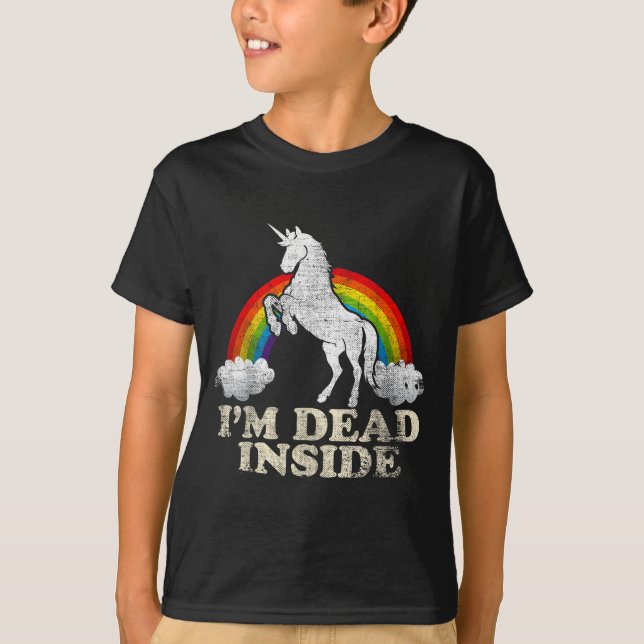T-shirt Funny Stuff - Unicorn I'm Dead Inside Sarcastic De (Devant)