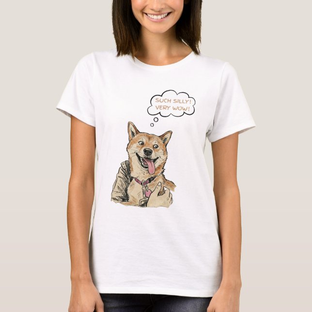 T-shirt Funny "Such Silly Very Wow" Shiba Inu Doge MemeArt (Devant)