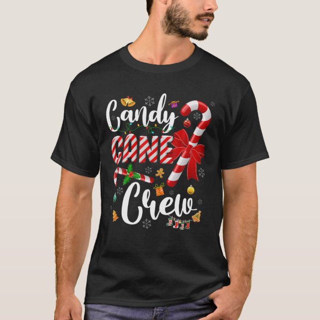 T-shirt Funny Sucre de canne Crew Noël Sweet Candy Light (Devant)