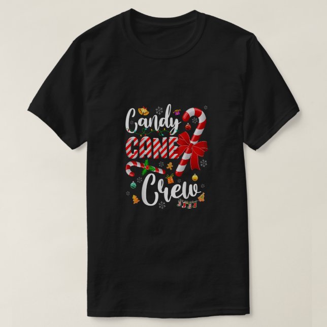 T-shirt Funny Sucre de canne Crew Noël Sweet Candy Light (Design devant)