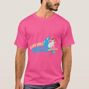 T-shirt Funny Surfing Jésus Humour mème Christian