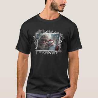 T-shirt Funny Surpris Père Noël Selfie Avec Sasquatch