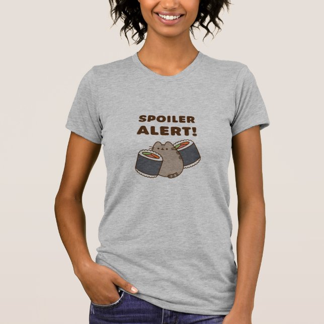 T-shirt Funny Sushi Cat Spoiler Alert Tee (Devant)