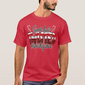 T-shirt Funny Sweet But Twisted Buffalo Plaid Candy Cane C
