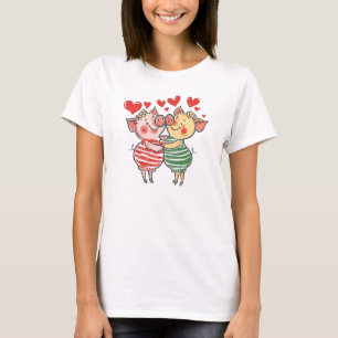 T-shirt Funny Sweet Chic Cute Colorful Cognant Cochons