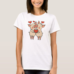 T-shirt Funny Sweet Chic Cute Colorful Cognant Cochons