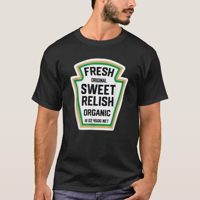 T-shirt Funny Sweet Relish Picktle Étiquette Halloween M (Devant)