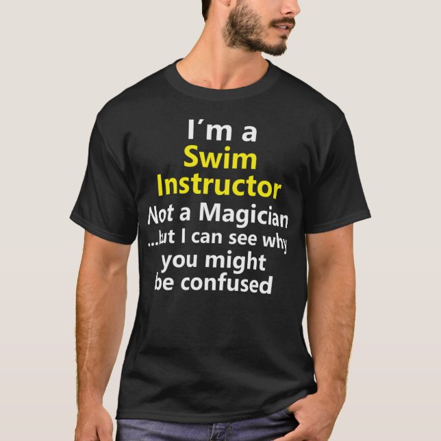 T-shirt Funny Swim Instructeur Enseignant Entraîneur Traje (Devant)