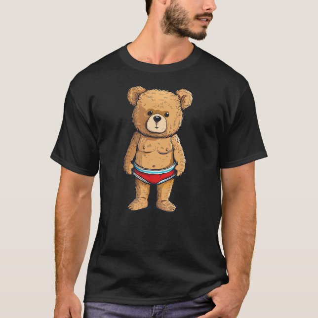 T-shirt Funny swim Trunks with this Teddy Bear Outfit (Devant)
