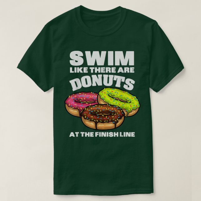 T-shirt Funny Swimming Donut Design Men Women Swimmer Spor (Design devant)