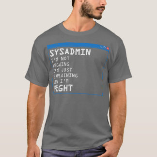 T-shirt Funny Sysadmin IT Administration PC ordinateur cad