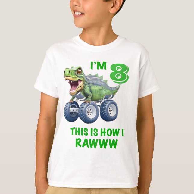 T-shirt Funny T rex monstre camion dinosaure (Devant)