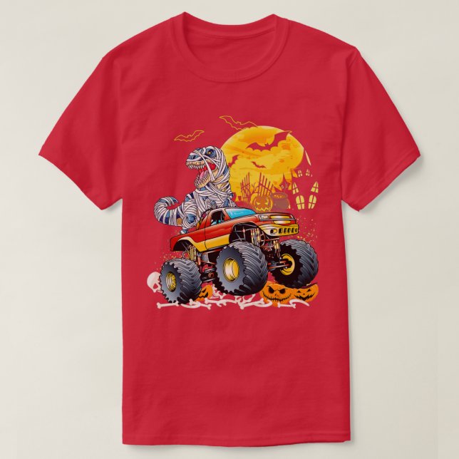 T-shirt Funny T Rex Saurus équitation Monster Camion Happy (Design devant)