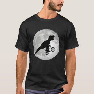 T-shirt Funny T Rex Vélo D'Équitation Avec Silhouette Plei
