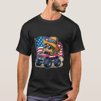 T-shirt Funny Taco chevauchant un Monster Truck American F