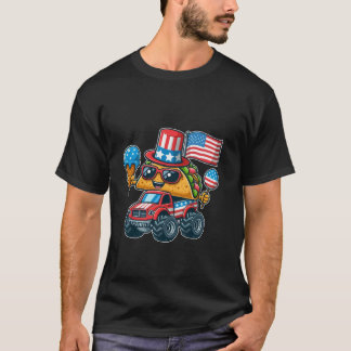 T-shirt Funny Taco Monster Truck tenant de la crème glacée