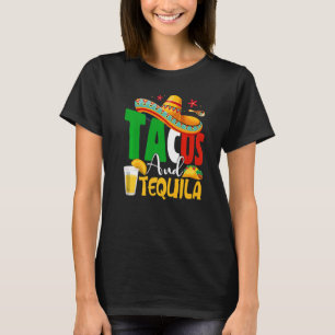 T-shirt Funny Tacos & Tequila Margarita Sombrero Cinco De