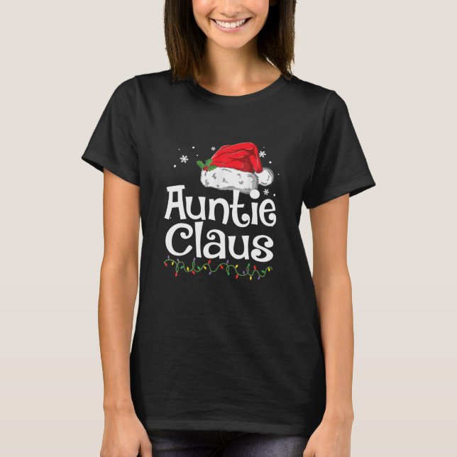 T-shirt Funny Tante Claus Pyjamas de Noël Père Noël Cadeau (Devant)