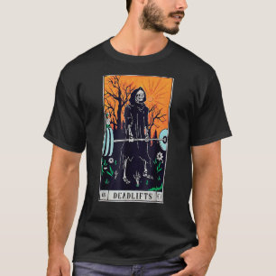 T-shirt Funny Tarot Card Deadlifts Gym Workout Occult Lire