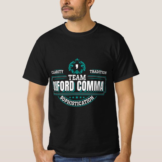 T-shirt Funny Team Oxford Comma - Grammar Book Lovers  (Devant)
