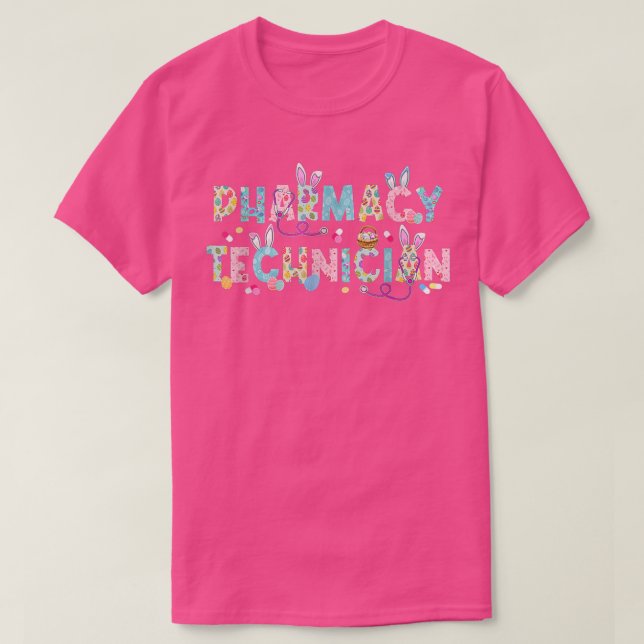 T-shirt Funny Technicien en pharmacie Bunny Pharmaciste Ha (Design devant)