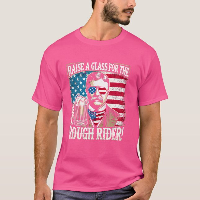 T-shirt Funny Teddy Roosevelt 4 juillet graphismes pour US (Devant)