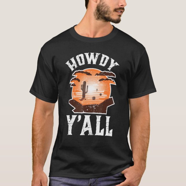 T-shirt Funny Texas Howdy Yu2019All Yall Sassy Texan South (Devant)