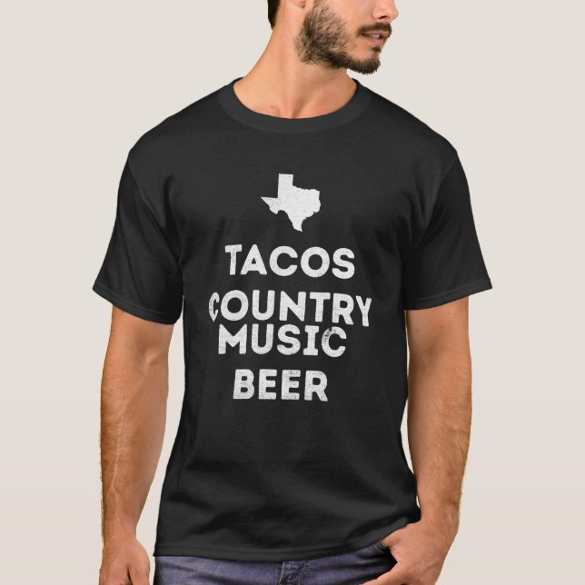 T-shirt Funny Texas Pride Tacos Country Music Beer Holiday (Devant)