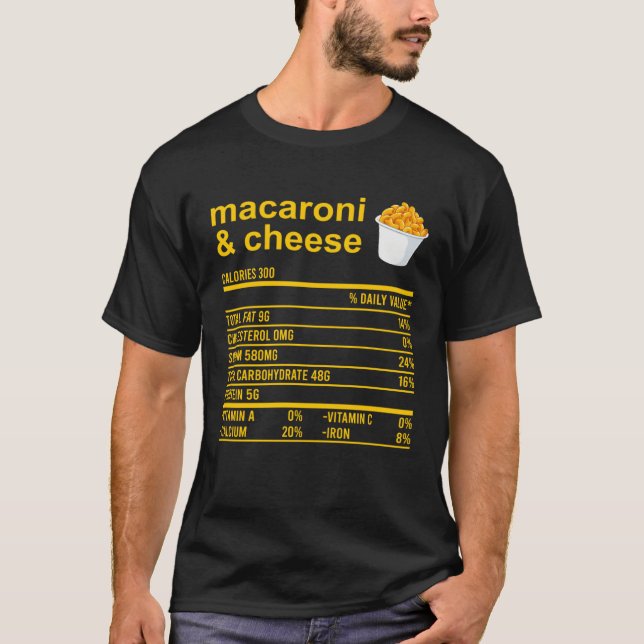 T-shirt Funny Thanksgiving Apparel, Nutrition Fact Macaron (Devant)