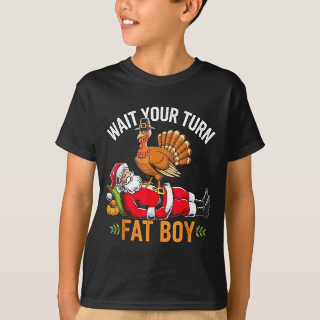 T-shirt Funny Thanksgiving Christmas Turkey Vs Santa For M (Devant)