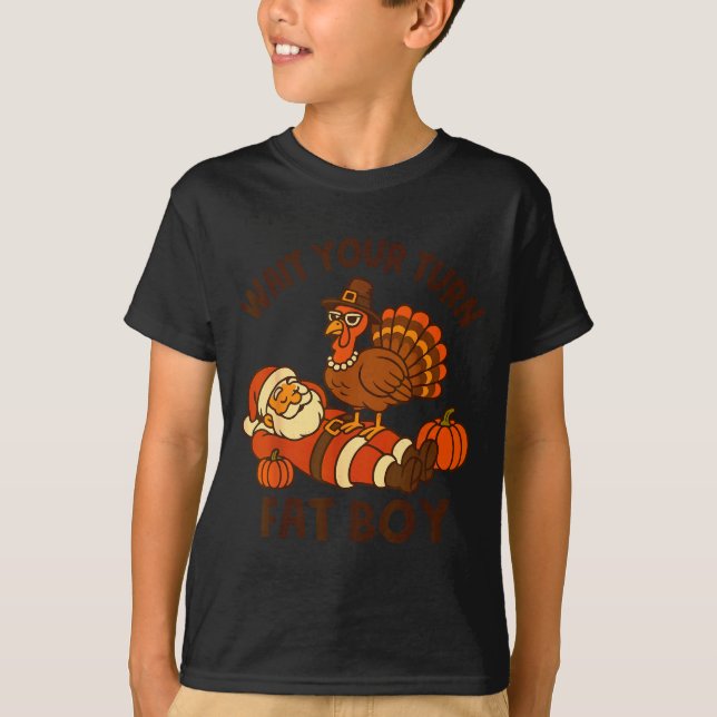T-shirt Funny Thanksgiving Christmas Turkey Vs Santa For M (Devant)