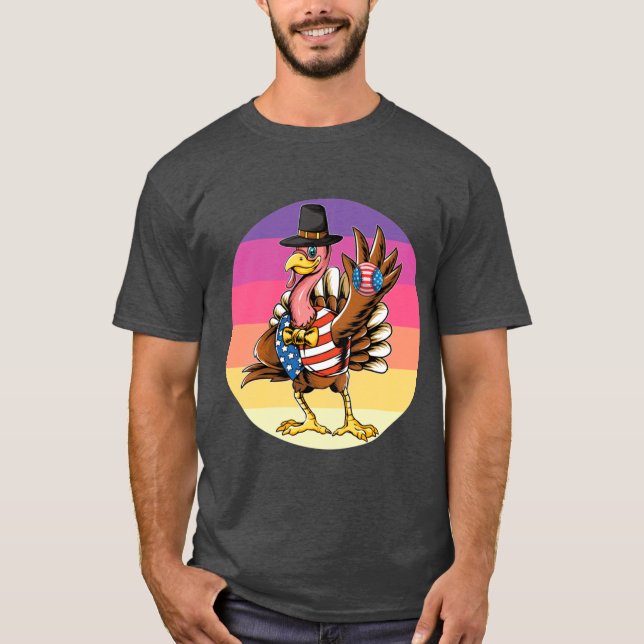 T-shirt Funny Thanksgiving Day Turkey (Devant)