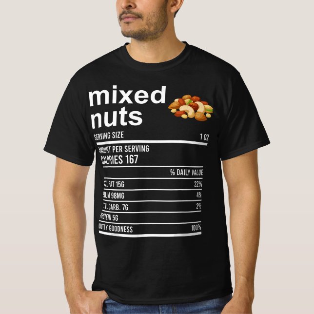 T-shirt Funny Thanksgiving Food Apparel, Mixed Nuts Nutrit (Devant)
