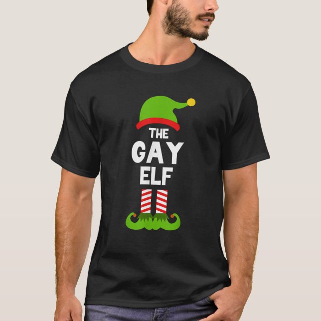 T-shirt Funny The Gay Elf Christmas Family Party Pajama  (Devant)