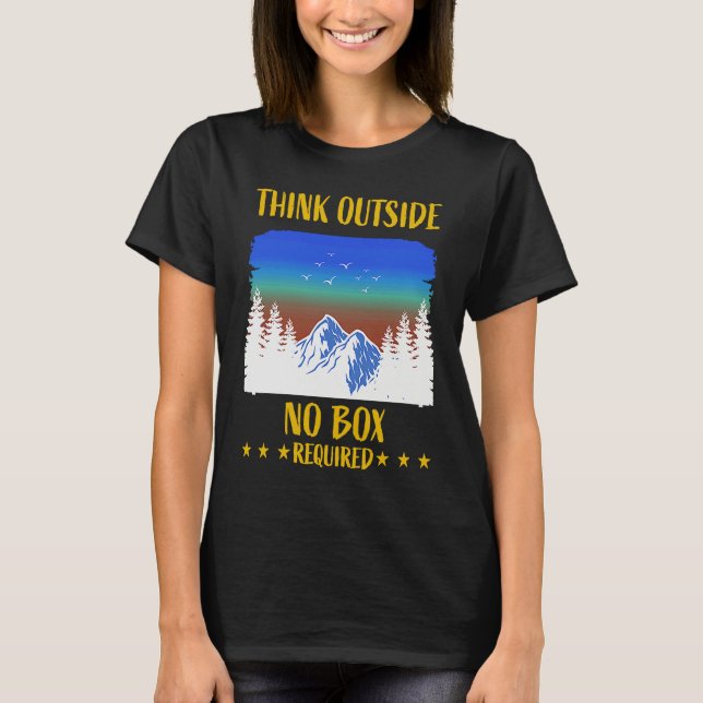 T-shirt Funny Think Outside Box Outfit For Hiking Father's (Devant)