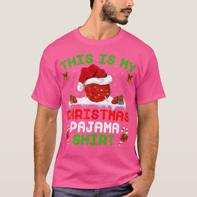 T-shirt Funny This Is My Christmas 	 Knitting Christmas (Devant)