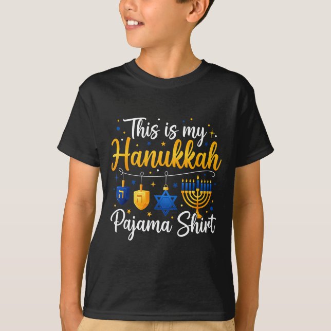 T-shirt Funny This Is My Hanukkah Pajamakah Pajama Chanuka (Devant)