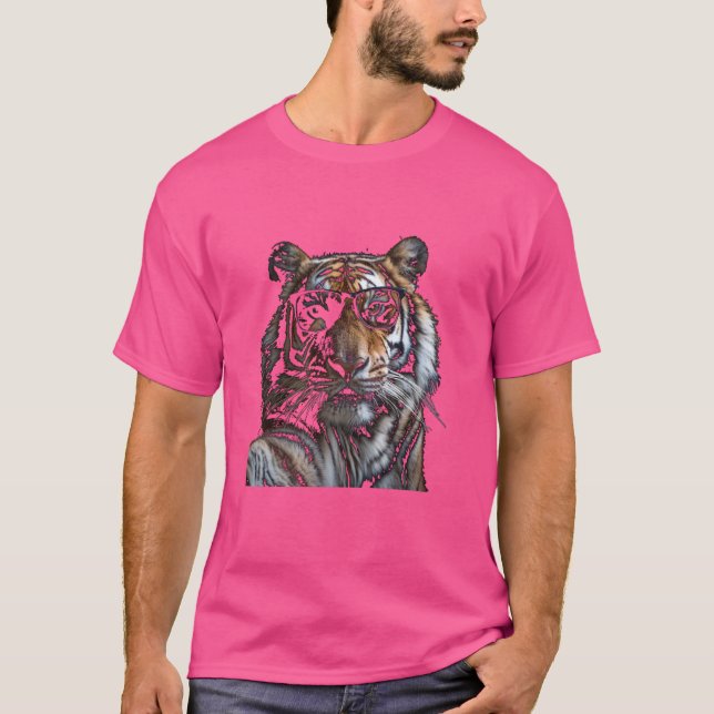 T-shirt Funny Tiger Amoureux des animaux Graphisme Art mig (Devant)
