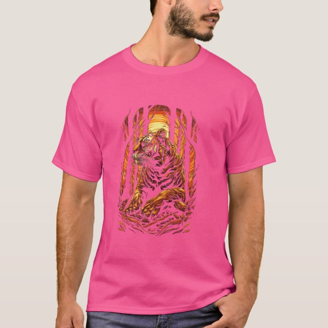 T-shirt Funny Tiger Amoureux des animaux Graphisme Art mig (Devant)