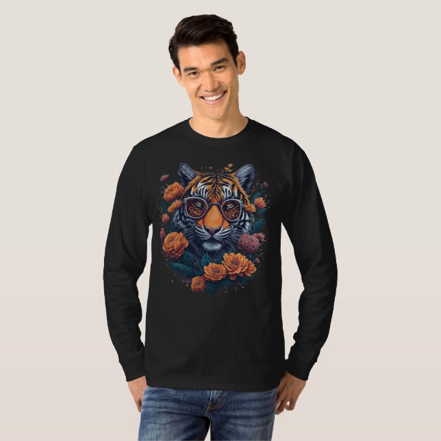 T-shirt Funny Tiger and Sunglasses (Devant entier)