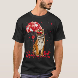 T-shirt Funny Tiger Valentine's Day Tee - shirt Coeur Anim