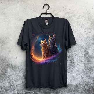T-shirt Funny Titanic Cats in Space Galaxy Movie Parody 