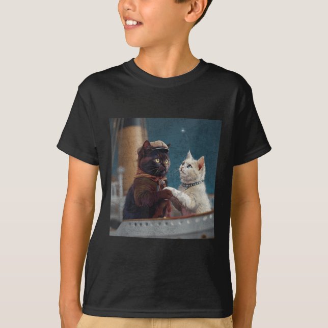 T-shirt Funny Titanic Movie Cat Meme Rms Cruise Ship Men W (Devant)