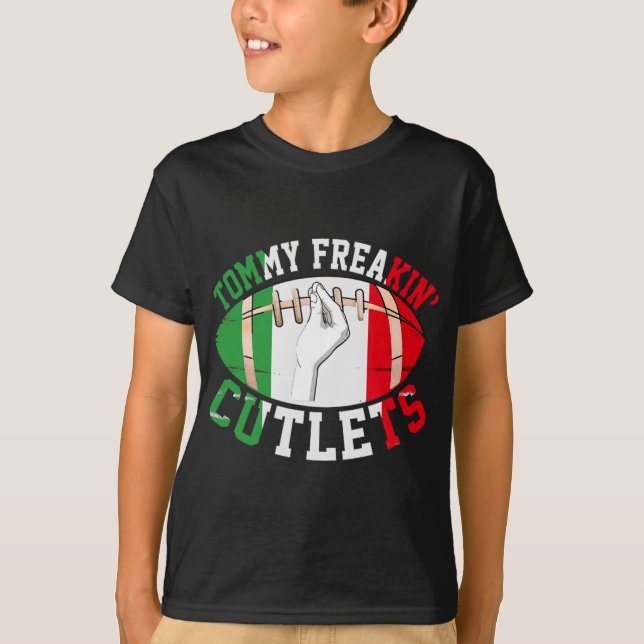 T-shirt Funny Tommy Freakin' Cutlets New Jersey Italy Flag (Devant)