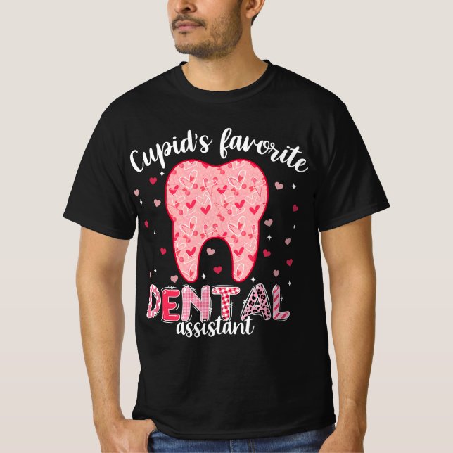 T-shirt Funny Tooth Cupid's Favorite Dental Assistant Vale (Devant)